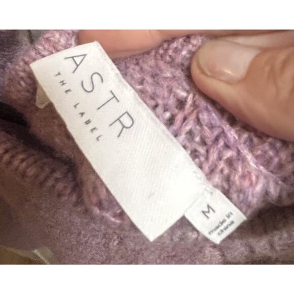 ASTR The Label Women's Sweater Lilac Purple Cropped Wool Blend Pullover Size Med - Picture 4 of 5